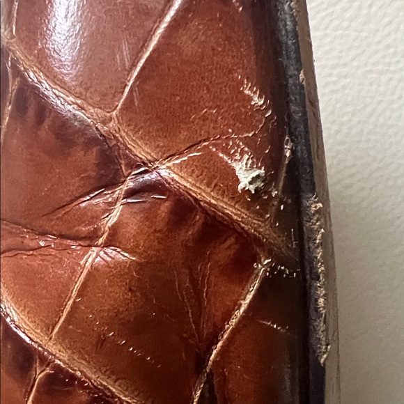 MaxMara Brown Leather Crocodile Embossed Loafer Slides, Size 39 - Picture 11 of 11